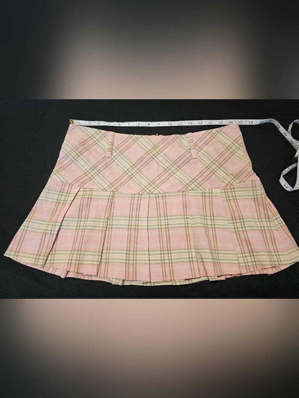 Pleated Pink Plaid Mini Skirt